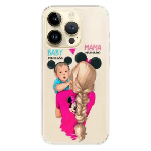 Odolné silikonové pouzdro iSaprio - Mama Mouse Blonde and Boy - iPhone 14 Pro