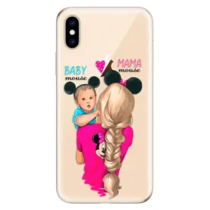 Odolné silikonové pouzdro iSaprio - Mama Mouse Blonde and Boy - iPhone XS