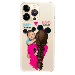 Odolné silikonové pouzdro iSaprio - Mama Mouse Brunette and Boy - iPhone 13 Pro