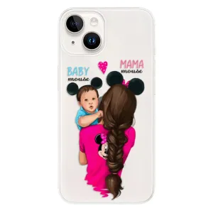 Odolné silikonové pouzdro iSaprio - Mama Mouse Brunette and Boy - iPhone 15