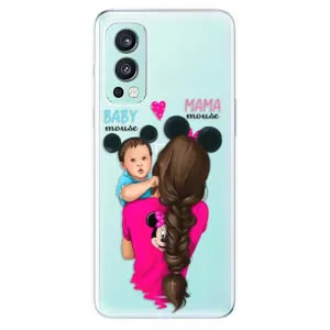 Odolné silikonové pouzdro iSaprio - Mama Mouse Brunette and Boy - OnePlus Nord 2 5G