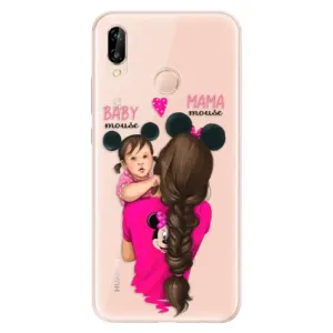 Odolné silikonové pouzdro iSaprio - Mama Mouse Brunette and Girl - Huawei P20 Lite