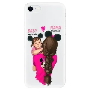Odolné silikonové pouzdro iSaprio - Mama Mouse Brunette and Girl - iPhone SE 2020