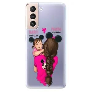 Odolné silikonové pouzdro iSaprio - Mama Mouse Brunette and Girl - Samsung Galaxy S21