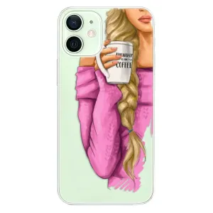 Odolné silikonové pouzdro iSaprio - My Coffe and Blond Girl - iPhone 12