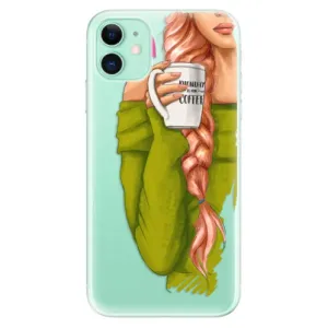Odolné silikonové pouzdro iSaprio - My Coffe and Redhead Girl - iPhone 11