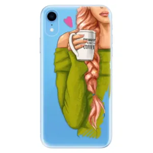 Odolné silikonové pouzdro iSaprio - My Coffe and Redhead Girl - iPhone XR