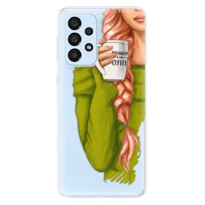 Odolné silikonové pouzdro iSaprio - My Coffe and Redhead Girl - Samsung Galaxy A33 5G