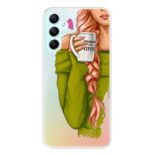 Odolné silikonové pouzdro iSaprio - My Coffe and Redhead Girl - Samsung Galaxy A34 5G