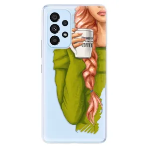 Odolné silikonové pouzdro iSaprio - My Coffe and Redhead Girl - Samsung Galaxy A53 5G