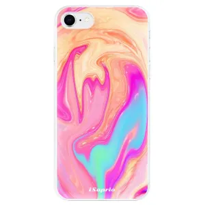 Odolné silikonové pouzdro iSaprio - Orange Liquid - iPhone SE 2020