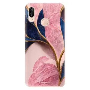 Odolné silikonové pouzdro iSaprio - Pink Blue Leaves - Huawei P20 Lite