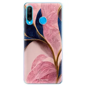 Odolné silikonové pouzdro iSaprio - Pink Blue Leaves - Huawei P30 Lite