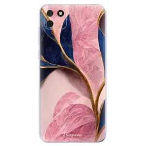 Odolné silikonové pouzdro iSaprio - Pink Blue Leaves - Huawei Y5p