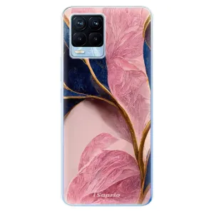 Odolné silikonové pouzdro iSaprio - Pink Blue Leaves - Realme 8 / 8 Pro