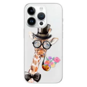 Odolné silikonové pouzdro iSaprio - Sir Giraffe - iPhone 15 Pro