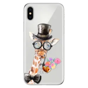 Odolné silikonové pouzdro iSaprio - Sir Giraffe - iPhone X