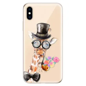 Odolné silikonové pouzdro iSaprio - Sir Giraffe - iPhone XS