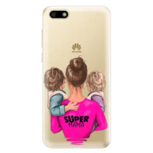 Odolné silikonové pouzdro iSaprio - Super Mama - Two Boys - Huawei Y5 2018