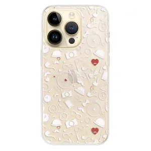 Odolné silikonové pouzdro iSaprio - Vintage Pattern 01 - white - iPhone 14 Pro