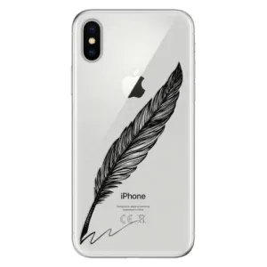 Odolné silikonové pouzdro iSaprio - Writing By Feather - black - iPhone X