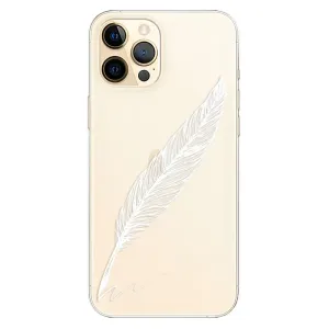 Odolné silikonové pouzdro iSaprio - Writing By Feather - white - iPhone 12 Pro