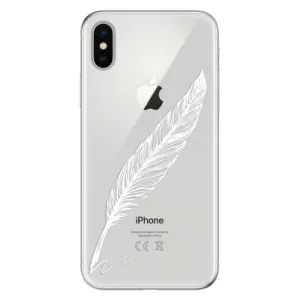 Odolné silikonové pouzdro iSaprio - Writing By Feather - white - iPhone X