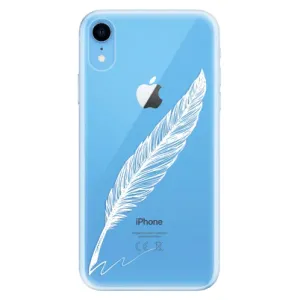 Odolné silikonové pouzdro iSaprio - Writing By Feather - white - iPhone XR