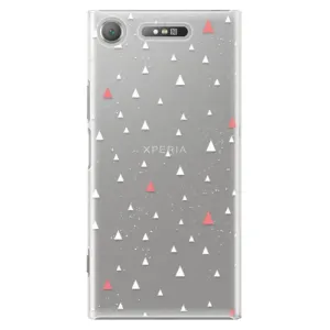 Plastové pouzdro iSaprio - Abstract Triangles 02 - white - Sony Xperia XZ1