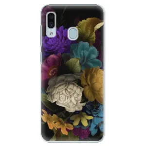 Plastové pouzdro iSaprio - Dark Flowers - Samsung Galaxy A20
