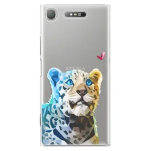 Plastové pouzdro iSaprio - Leopard With Butterfly - Sony Xperia XZ1