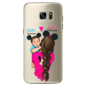 Plastové pouzdro iSaprio - Mama Mouse Brunette and Boy - Samsung Galaxy S7