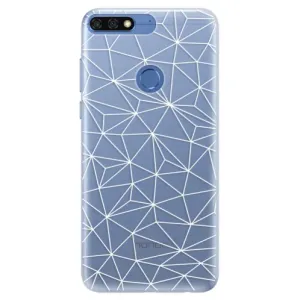 Silikonové pouzdro iSaprio - Abstract Triangles 03 - white - Huawei Honor 7C