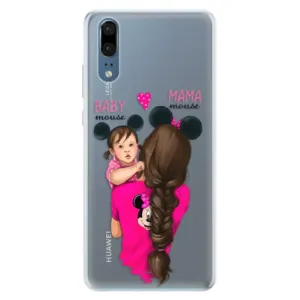 Silikonové pouzdro iSaprio - Mama Mouse Brunette and Girl - Huawei P20