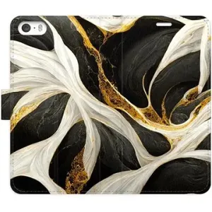 iSaprio flip pouzdro BlackGold Marble pro iPhone 5/5S/SE