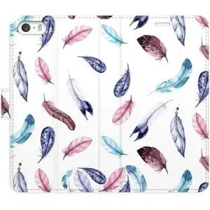 iSaprio flip pouzdro Colorful Feathers pro iPhone 5/5S/SE