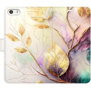 iSaprio flip pouzdro Gold Leaves 02 pro iPhone 5/5S/SE