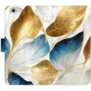 iSaprio flip pouzdro GoldBlue Leaves pro iPhone 6/6S