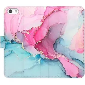 iSaprio flip pouzdro PinkBlue Marble pro iPhone 5/5S/SE