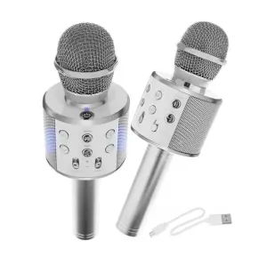 Iso Trade Karaoke mikrofon s reproduktorem Izoxis - stříbrný #619164