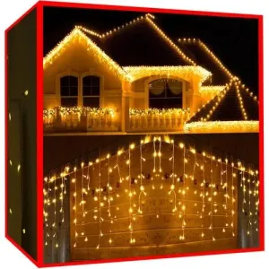 Iso Trade Vánoční osvětlení - rampouchy 300 LED teplá bílá 31V