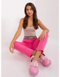 Dámské kalhoty s elastickým pasem NOIL růžové