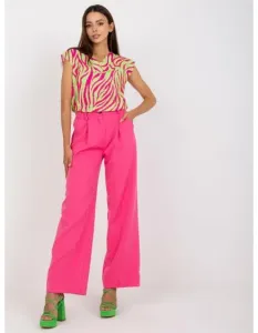 Dámské kalhoty s vysokým pasem MONTE růžové
