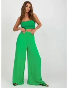 Dámské kalhoty se širokými nohavicemi LATIA zelené