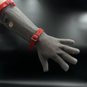 Ochranná rukavice proti pořezu IVO dlouhá - nerezová s řemínkem 17323 L