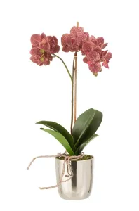 Dekorace umělá květina Orchidej s květináčem - 23*23*50 cm 17208