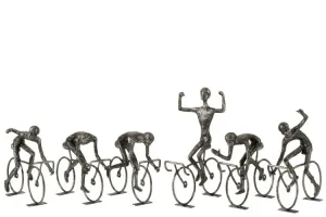 6 ks kovových dekorativních sošek cyklistů závodníků - 21,5*8*18,5 cm 2391