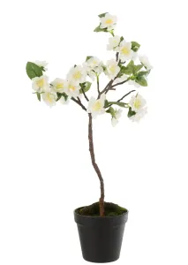 Dekorace umělý bílý kvetoucí stromek - 24-24*52 cm 12492