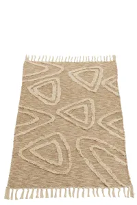 Béžový bavlněný kobereček Ulla s třásněmi - 105*61 cm 33999 #4009061