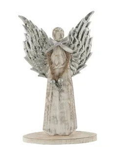 Dřevěný anděl  se stříbrnými křídly - 18*31*2cm 85240 #3494417